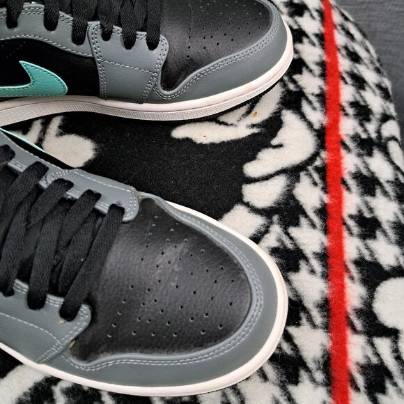 %Size 8- Nike Air Jordan 1 Mid Grey Aqua Men AJ19 main image 6